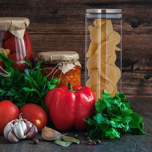 Produktbild für Vorratsglas Relaxdays 10028001 mit Edelstahldeckel