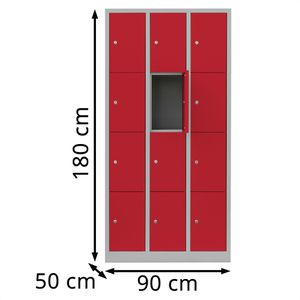Produktbild für Schließfachschrank Lüllmann 520434, rot