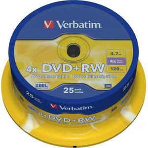 DVD-Rohlinge Verbatim 43489, wiederbeschreibbar, DVD+RW