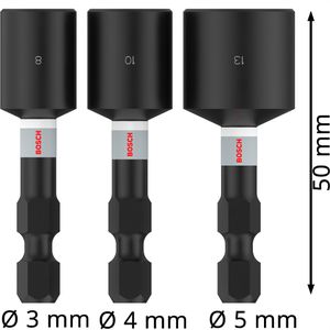 Produktbild für Steckschlüssel Bosch PRO NutsetterImpact, 3-teilig