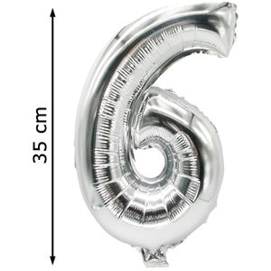 Produktbild für Luftballons Papstar 86836 Zahlenballon 6, silber