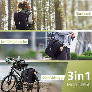 Produktbild für Gepäckträgertasche Radgeist RG-BP-BL-01, schwarz, 25 Liter