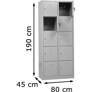 Produktbild für Schließfachschrank G-Office SHC.10, lichtgrau