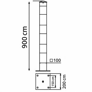 Produktbild für Absperrpfosten Schake 40100PB, rot/weiß, aus Metall