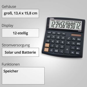 Produktbild für Taschenrechner DESQ Business Classy Large 30300.09, schwarz