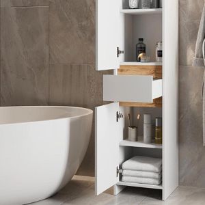 Produktbild für Badschrank Vicco Detmold, hochglanz weiß