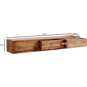 Produktbild für Lowboard Wohnling WL6.525, aus Massivholz, grifflos, sheesham
