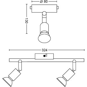 Produktbild für Deckenstrahler Philips Limbali, GU10-Fassung