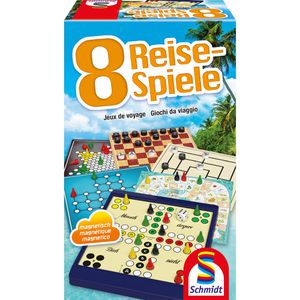 Schmidt-Spiele Brettspiel 49102, 8 Reise-Spiele, ab 6 Jahre, magnetisch, 1-4 Spieler