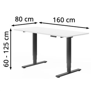Produktbild für Schreibtisch FlexiSpot E5B, weiß / schwarz