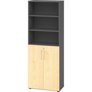 Produktbild für Kombischrank Hammerbacher Serie 9 Advanced, ahorn / graphit