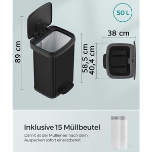Produktbild für Mülleimer Songmics LTB530B5002, schwarz