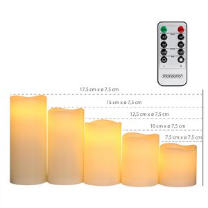 Produktbild für LED-Kerze Deuba Echtwachs creme