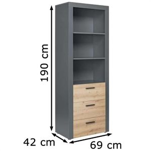 Produktbild für Kombischrank Inter-Link Corbeto, 17203510, eiche / anthrazit