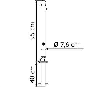 Produktbild für Absperrpfosten Schake 474FUHB, grau, aus Metall