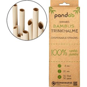 pandoo Strohhalme natur, aus Bambus, Länge 21cm, 50 Stück