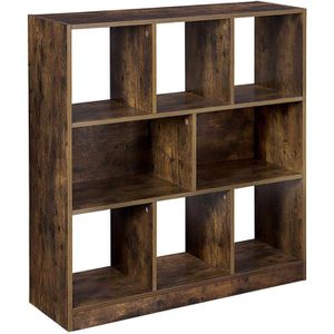 Vasagle Bücherregal LBC52BX, braun, vintage, aus Holz, 97,5 x 100 x 30cm, 8 Fächer