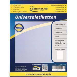 Produktbild für Universaletiketten Böttcher-AG Premium, selbstklebend, weiß