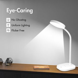 Produktbild für Schreibtischlampe LogiLink Wave, weiß, LED, dimmbar