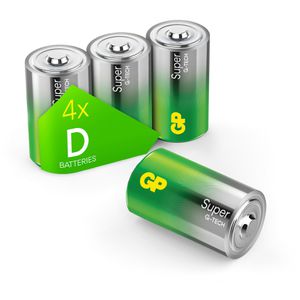 GP Batterien Batteries Super, D, Mono, R20, LR20, 1,5 V, 4 Stück