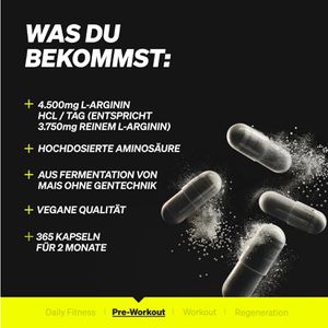 Produktbild für Aminosäuren natural-elements L-Arginin, 365 Kapseln