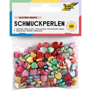 Produktbild für Perlen Folia 1260 Schmuckperlen Glittery Hearts