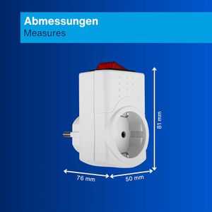 Produktbild für Steckdosenadapter REV-Ritter 0512085777, weiß, mit Schalter