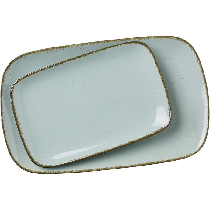 – oval, Porzellan blau, Casa, Ritzenhoff&Breker AG 2-teilig Böttcher Servierplatte