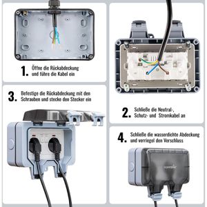 Produktbild für Steckdose Poppstar IP66, Aufputz
