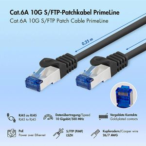 Produktbild für Netzwerkkabel LogiLink PrimeLine, CQ3023S, schwarz