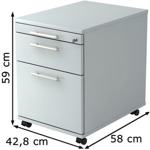 Produktbild für Rollcontainer Hammerbacher O-Serie, aus Holz, lichtgrau