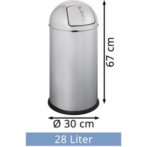 Produktbild für Mülleimer Alco 2917, Push-Klappe, silber