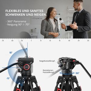 Produktbild für Stativ Neewer TP74, Höhe bis 187 cm