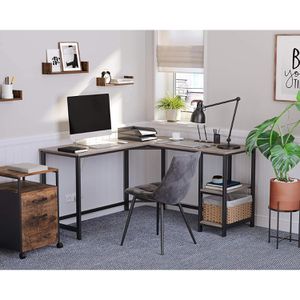 Produktbild für Schreibtisch Vasagle LWD72MB, graubraun / schwarz