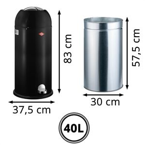 Produktbild für Mülleimer Wesco Kickmaster Maxi, schwarz
