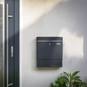 Produktbild für Briefkasten Metzler BK212-ZF, anthrazit, aus Stahl