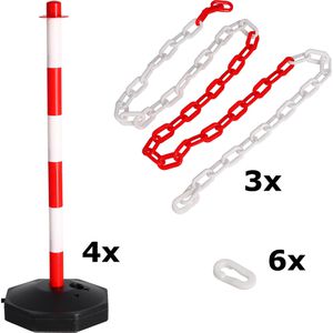 Produktbild für Absperrpfosten Böttcher-AG rot/weiß, aus Kunststoff