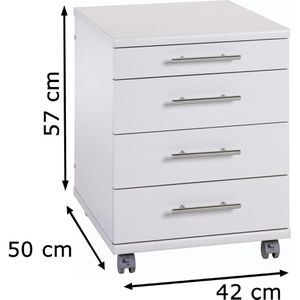 Produktbild für Rollcontainer Möbelpartner 0527, aus Holz, lichtgrau