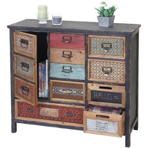 Produktbild für Kommode Mendler HWC-A43, bunt / schwarz