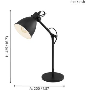 Produktbild für Schreibtischlampe Eglo Priddy, mit E27-Fassung