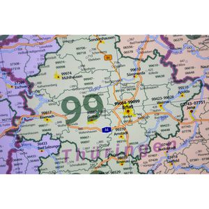 Produktbild für Deutschlandkarte GeoMetro Postleitzahlenkarte, mit Aluleisten