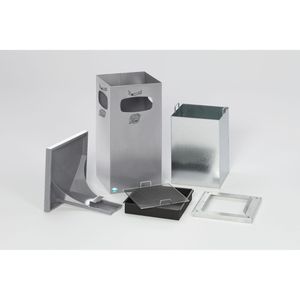 Produktbild für Aschenbecher VAR B32, 12192, silber, Outdoor, mit Dach