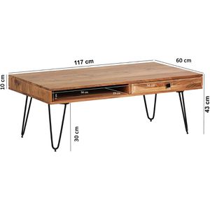 Produktbild für Couchtisch Wohnling Bagli, WL1.514, aus Massivholz, akazie
