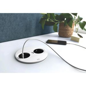Produktbild für Einbausteckdose Bachmann 946.200 Twist 2, 2 m Kabel, drehbar