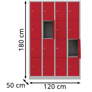 Produktbild für Schließfachschrank Lüllmann 520444, rot