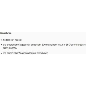 Produktbild für Vitamin-B natural-elements Pantothensäure, 240 Kapseln