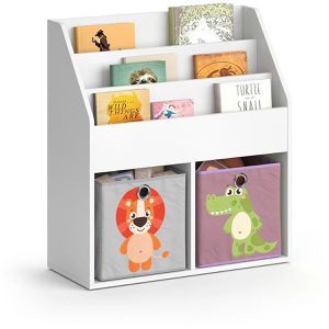 Produktbild für Bücherregal Vicco Luigi, weiß, mit 2 Faltboxen