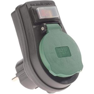 Produktbild für Steckdosenadapter REV-Ritter schwarz, mit Schalter