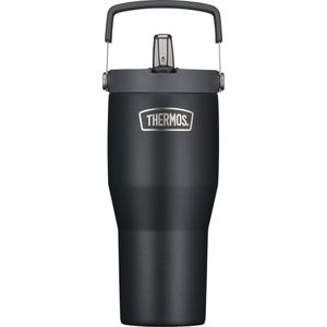 Thermobecher Thermos RS Flip Straw black mat, schwarz