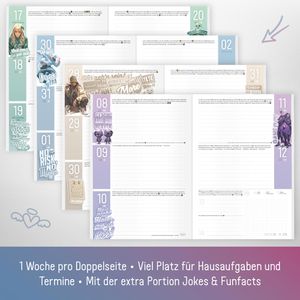 Produktbild für Schülerkalender Häfft Planer Dark Bloom, Schuljahr 2025/2026